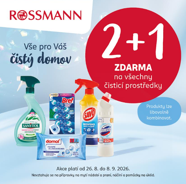 2+1 ZDARMA na čisticí prostředky